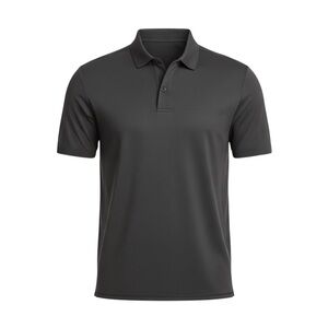 Quince Flowknit Breeze Performance Polo Heather Black Size Medium